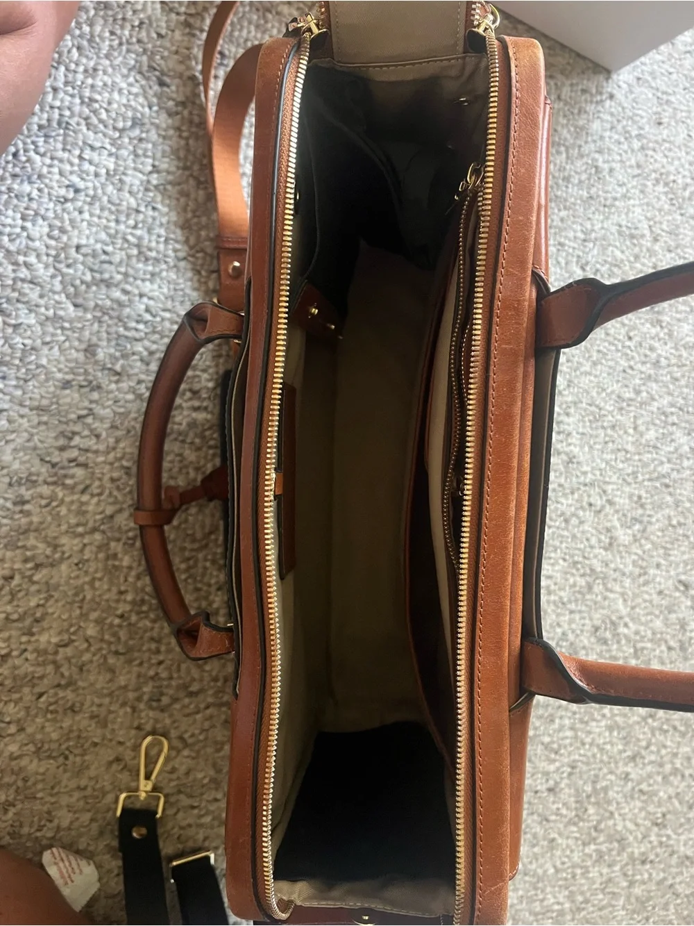 Cognac Leather Laptop Bag - Cognac